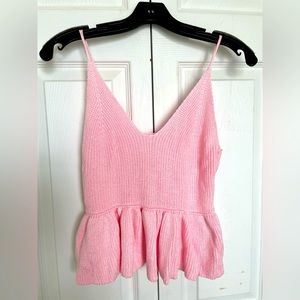 Pink crochet crop top